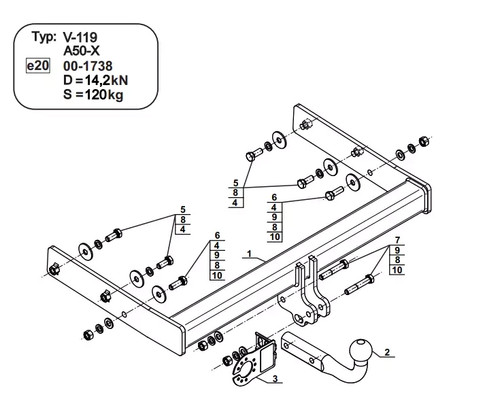 Swan neck tow bar - bar, vw