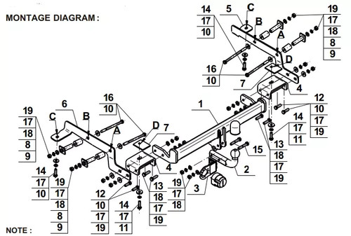 Swan neck tow - swan, for