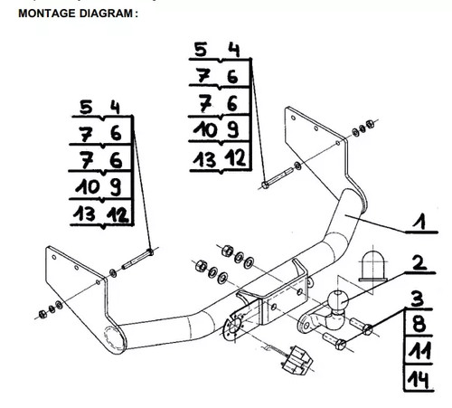 Flange neck tow - neck, for