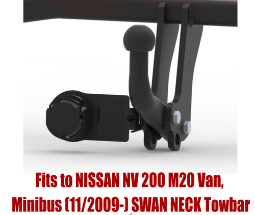 Swan neck tow - bar, for