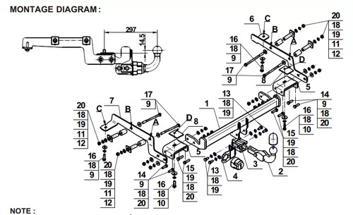 Detachable tow bar for nissan - detachable,